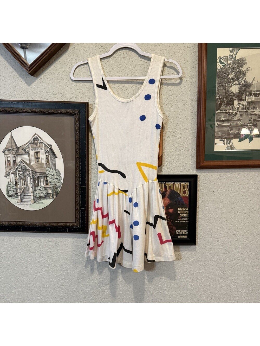 Vintage 80s RARE Calliope Colorful Retro Attract Art Romper Size Women’s Medium